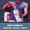 image:imageDymatize Energyze Pre Workout Powder for Men and Women Peach Mango 150mg Caffeine 5g BCAAs Performance Blend of LTheanine LTyrosine LCitrulline No Sugar 30 ServingsBundle Strawberry Lemonade  Creatine