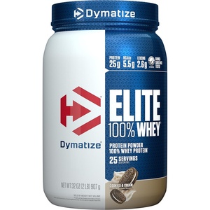 image:imageDymatize Elite 100 Whey Protein Powder LLeucine Quick Absorbing amp Fast Digesting for Optimal Muscle Recovery Gourmet Vanilla 32 OzCookies  Cream