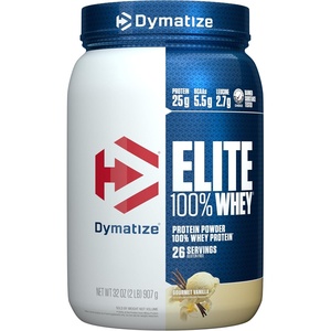 image:imageDymatize Elite 100 Whey Protein Powder LLeucine Quick Absorbing amp Fast Digesting for Optimal Muscle Recovery Gourmet Vanilla 32 OzVanilla