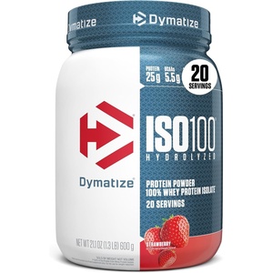 image:imageDymatize ISO100 Protein Powder 100 Whey Isolate Gourmet Chocolate  25g Protein Hydrolyzed FastAbsorbing Supports Muscle Health 55g BCAAs GlutenFree 76 Servings 5 lbStrawberry